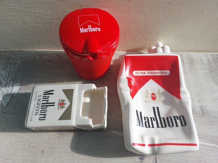 Askebæger  (3) - Fajance - Marlboro askebæger