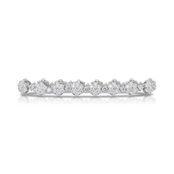 Armbånd - 18 kraat Hvidguld -  7.25ct. tw. Diamant (Natur) - Diamant