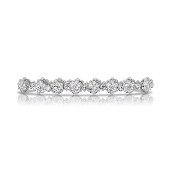 Armbånd - 18 kraat Hvidguld -  7.25ct. tw. Diamant (Natur) - Diamant