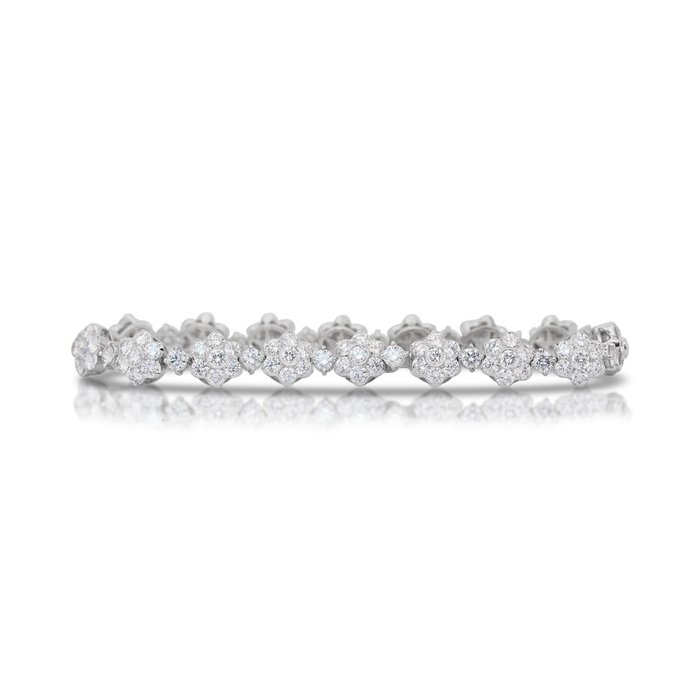 Armbånd - 18 kraat Hvidguld -  7.25ct. tw. Diamant (Natur) - Diamant