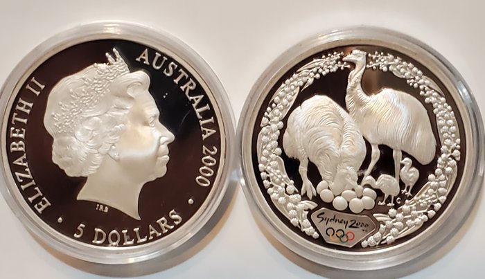 Australien. 5 Dollars 2000 Sydney Olympic Games, 2x1 Oz (.999)  (Ingen mindstepris)