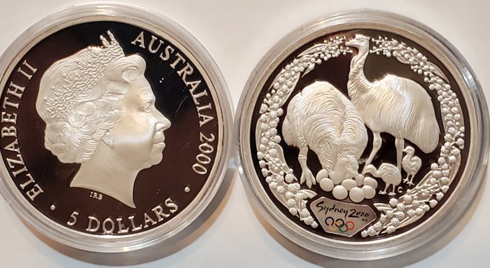 Australien. 5 Dollars 2000 Sydney Olympic Games, 2x1 Oz (.999)  (Ingen mindstepris)