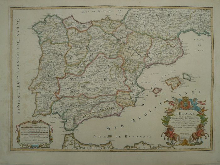 Europa - Spanien / Portugal; H. Jaillot - L'Espagne divisée en tous ses royaumes et principautés (...) - 1681-1700