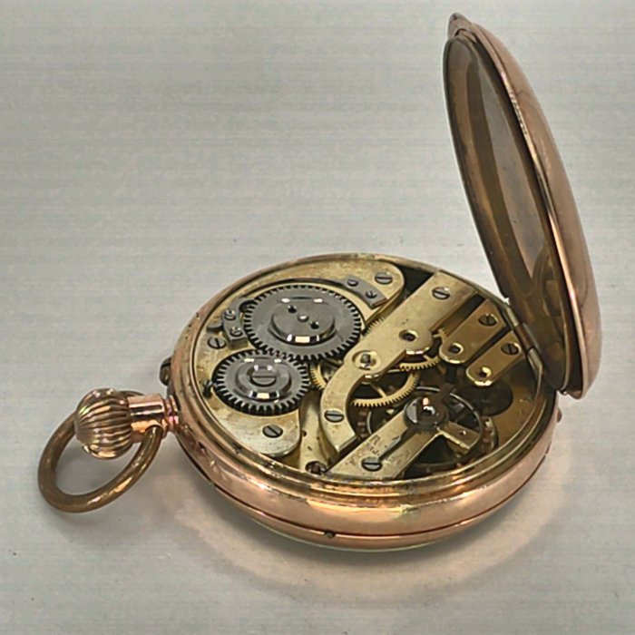 Aeby, Bellenot  Cie., Biel + Lyss - 14K Gold Savonette - Kalenderkomplikation - Mondphase - Schweiz omkring 1890