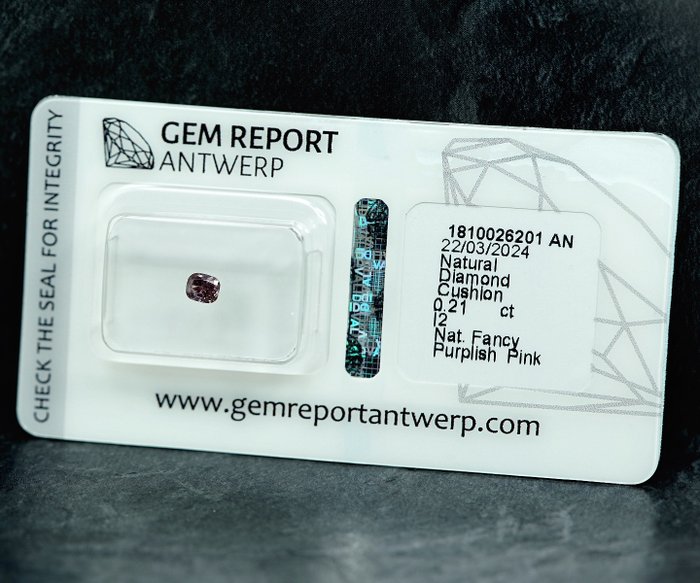 1 pcs Diamant  (Naturfarvet)  - 0.21 ct - Fancy Lille nuance Lyserød - I2 - Gem Report Antwerp (GRA)