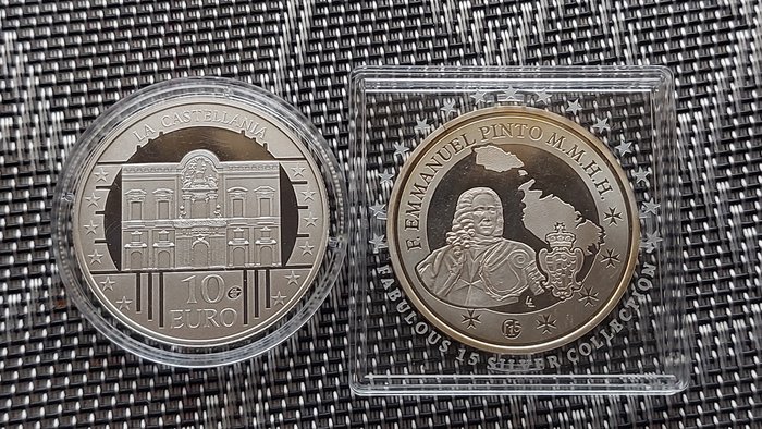 Malta. 10 Euro 2009/2013 "La Castellania" + "Emmanuel Pinto" (2 moedas)  (Ingen mindstepris)