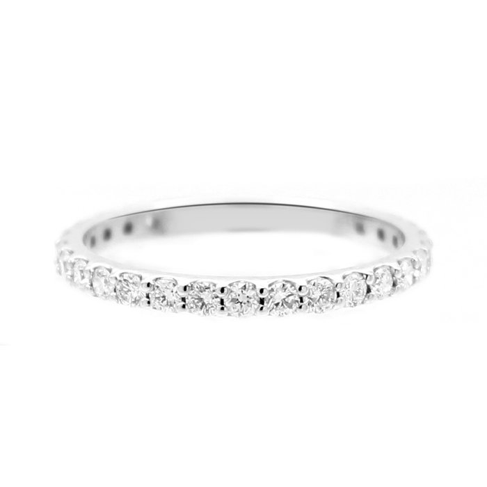 Ring - 18 kraat Hvidguld Diamant (Natur)