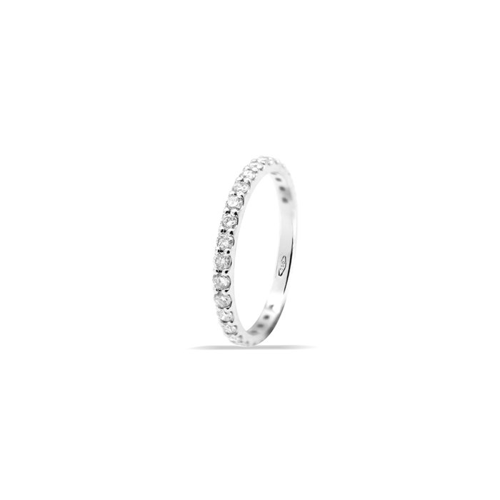 Ring - 18 kraat Hvidguld Diamant (Natur)