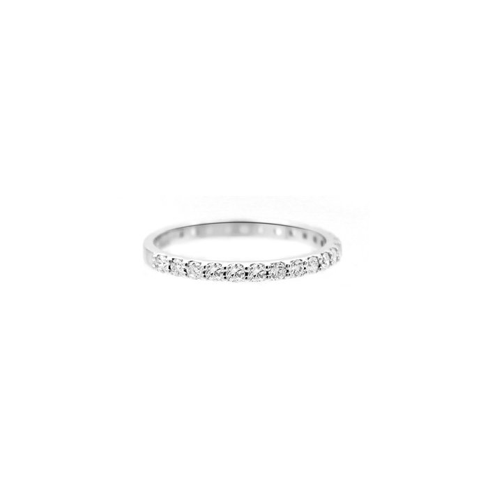 Ring - 18 kraat Hvidguld Diamant (Natur)