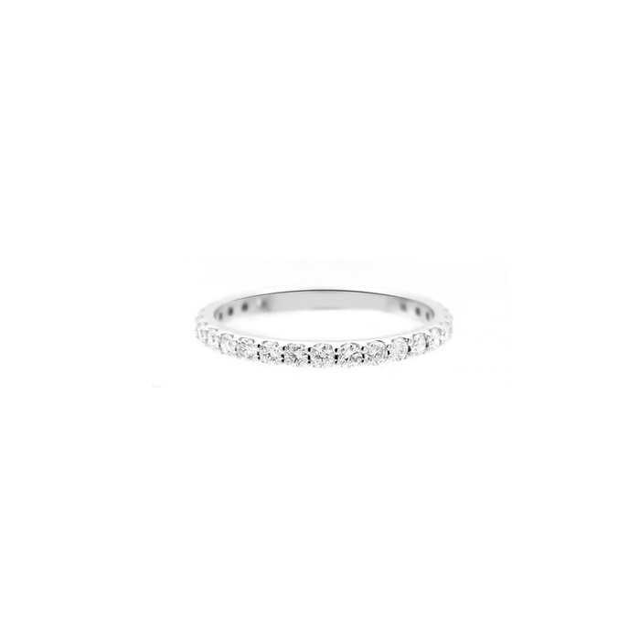 Ring - 18 kraat Hvidguld Diamant (Natur)