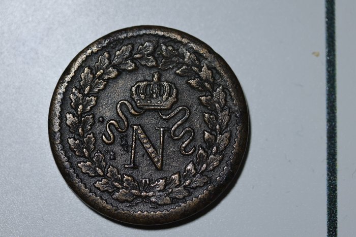 Frankrig. Napoléon I (1804-1814). 1 Décime 1814-BB, Strasbourg. Variété petite date