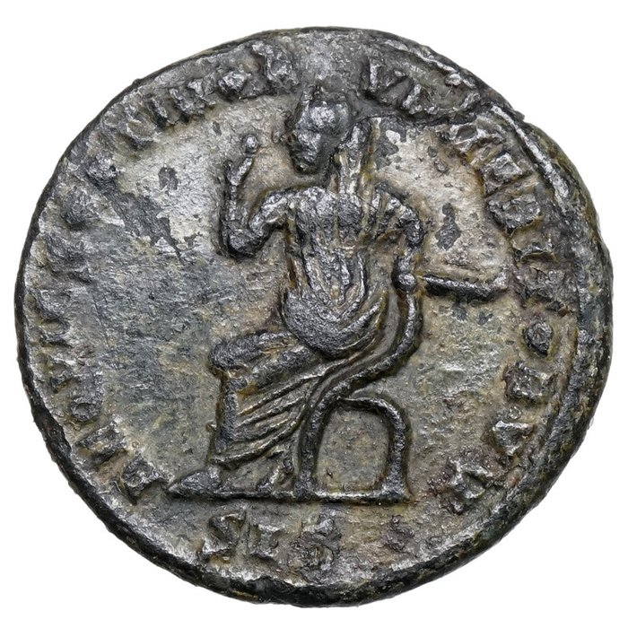 Romarriket. DIVUS Maximianus (310). 1/2 Follis Siscia, KAISER thront  (Ingen mindstepris)