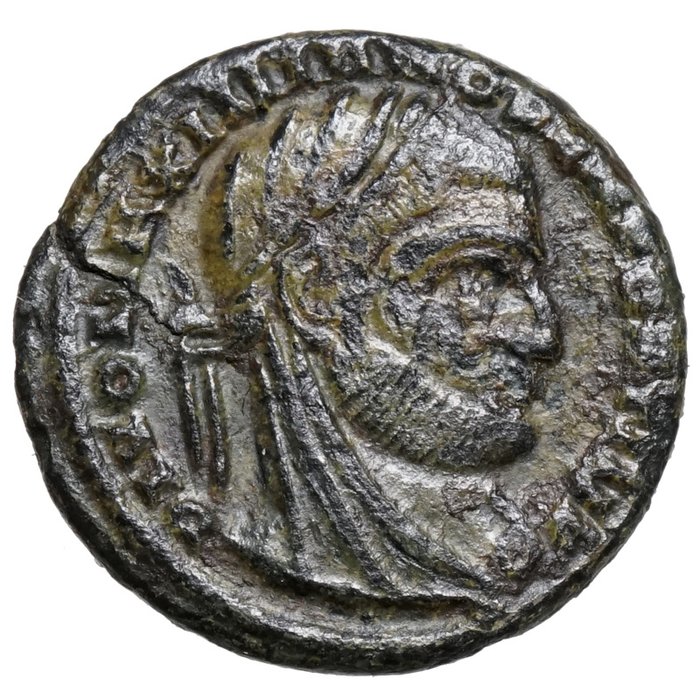 Romarriket. DIVUS Maximianus (310). 1/2 Follis Siscia, KAISER thront  (Ingen mindstepris)