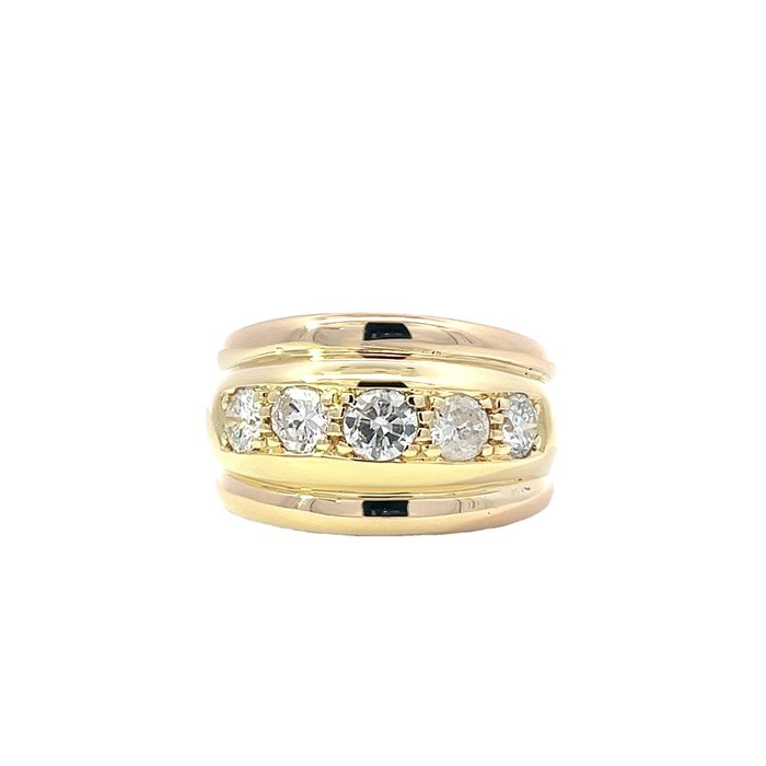 Ring - 18 kraat Gulguld -  1.17ct. tw. Diamant (Natur) - Diamant - Samlet vægt: 1,17 karat