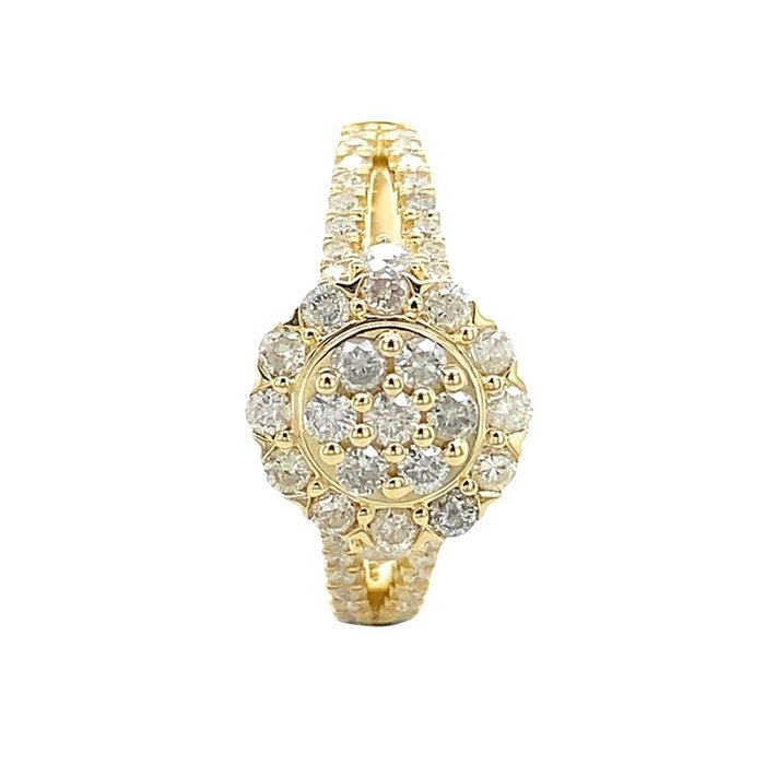 Ring - 14 karat Gulguld -  0.82ct. tw. Diamant (Natur)