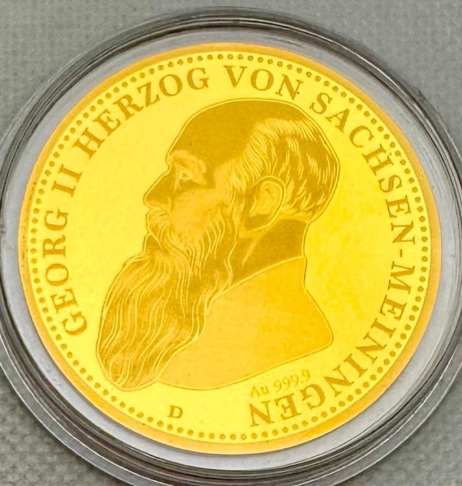 Tyskland. 20 Mark Herzog Georg II 20 Gold-Mark 1914 ,oro 1/100 Oz (.999) Prooflike  (Ingen mindstepris)