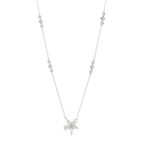 Tiffany  Co. - Halskæde - Victoria Platin -  2.90ct. tw. Diamant (Natur)