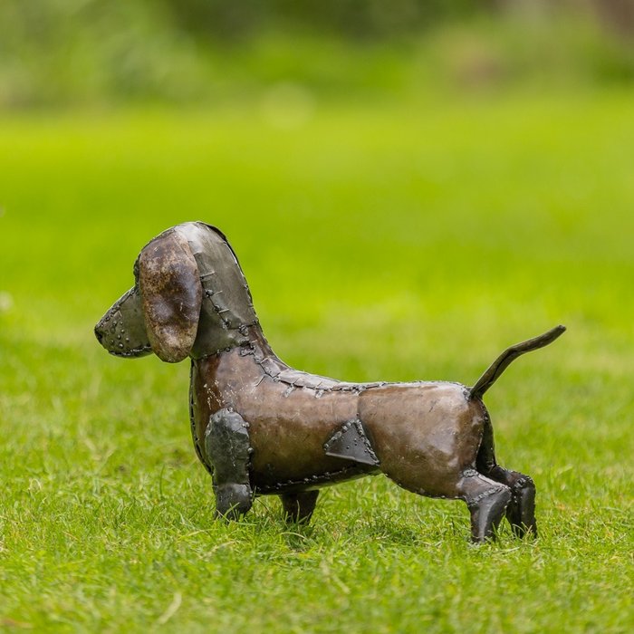 Figur - Beeld van een teckel - metal