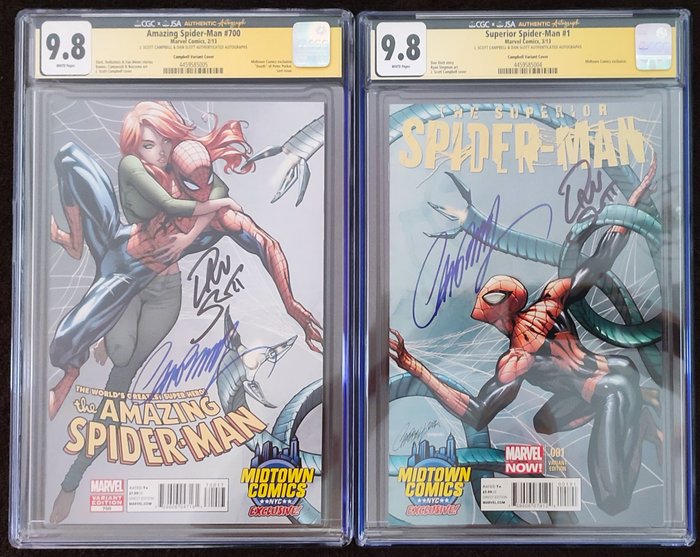 Spider-Man - 2 Signed graded comic Variant cover - Første udgave - 2013 - CGC 98