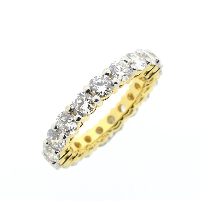 Ring - 18 kraat Gulguld -  3.44ct. tw. Diamant (Laboratoriedyrket)