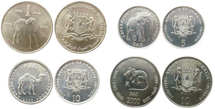 Somalia, Somaliland. Various Denominations 1967/2006 (44 coins)  (Ingen mindstepris)