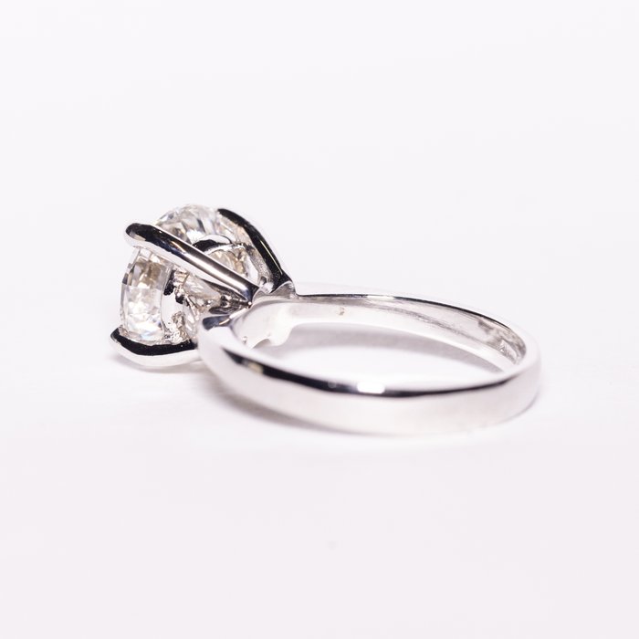 Forlovelsesring - 18 kraat Hvidguld -  5.02ct. tw. Diamant (Laboratoriedyrket) - F VS2 IDEAL