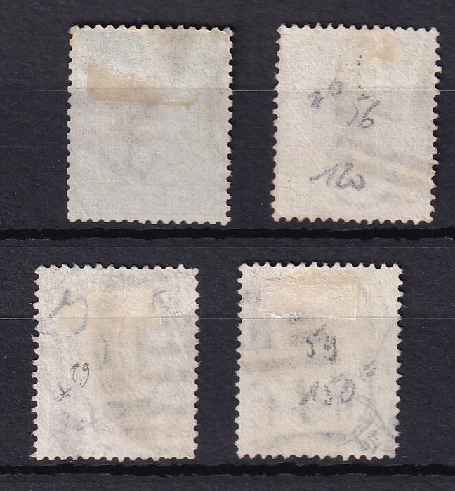 Storbritannien 1880/1875 - koster €920, afhentning - Yvert n°55, 56, 58 et 59