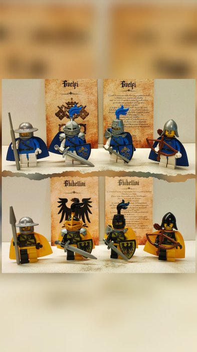 Lego - Castle - Minifigures Guelfi e Ghibellini Custom Made Limited Edition UV printed - 2020+