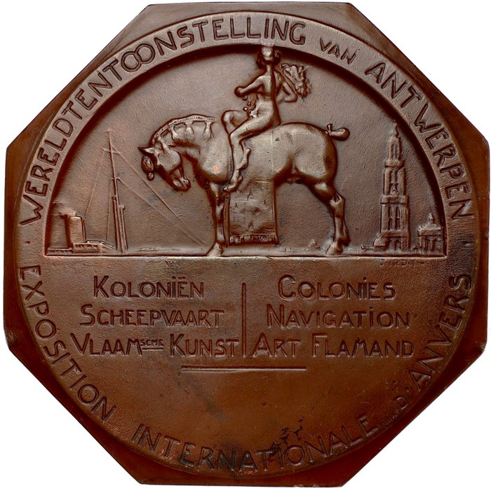 Belgisk Congo. Medal Exposition Internationale d’Anvers - by Josuë Dupon - 1930