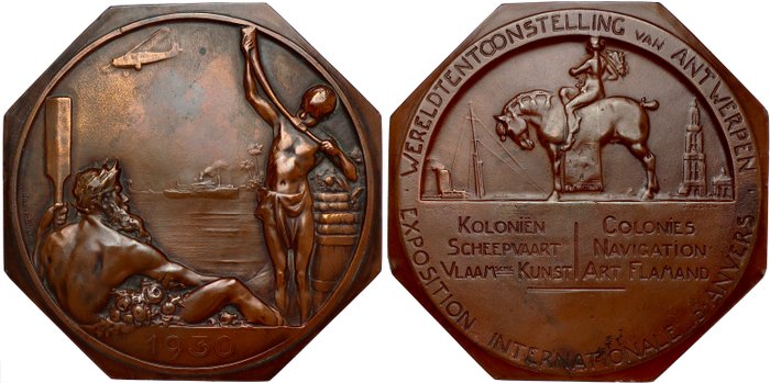 Belgisk Congo. Medal Exposition Internationale d’Anvers - by Josuë Dupon - 1930