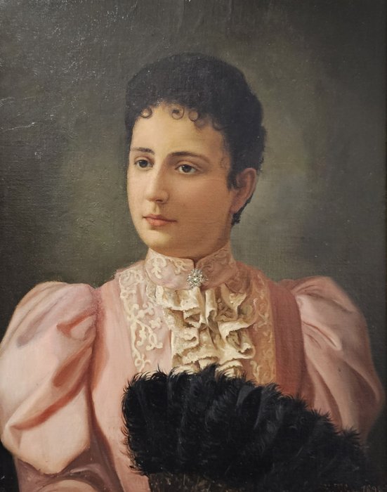 Edoardo Tofano (1838 – 1920) - Dama con ventaglio