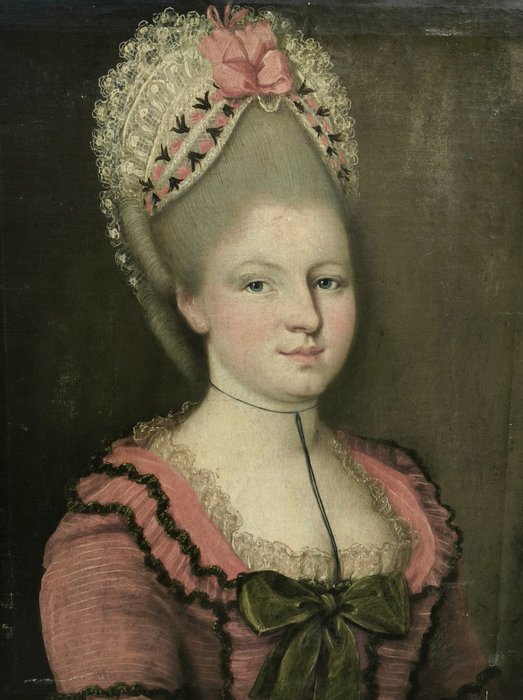 Europæisk skole (XVIII) - Nobildonna in abito elegante