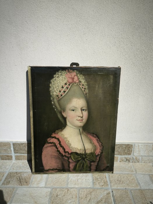 Europæisk skole (XVIII) - Nobildonna in abito elegante