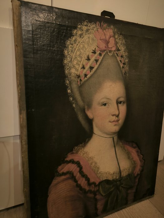 Europæisk skole (XVIII) - Nobildonna in abito elegante