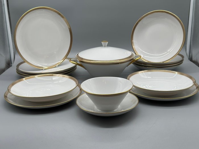 Middagssæt (19) - Eschenbach Bavaria Germany Suppenservice mit Goldrand – Elegantes Porzellan Set - Porcelæn