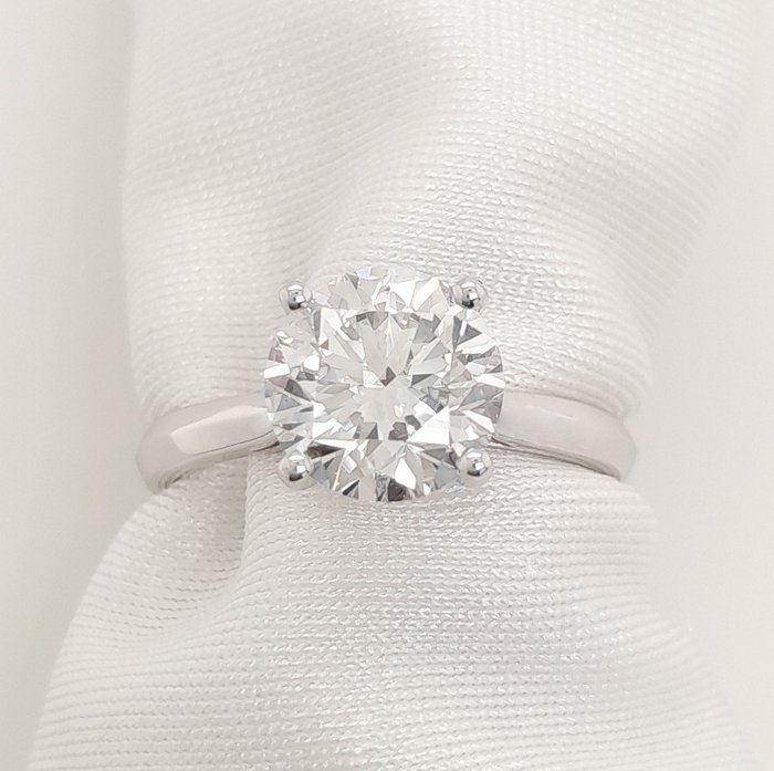 Ring - 18 kraat Hvidguld -  2.14ct. tw. Diamant (Laboratoriedyrket) - 2.14ct D IF