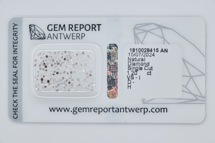 Ingen mindstepris - 1 pcs Diamant  (Natur)  - 1.20 ct - D (farveløs), H - I3, VS1 - Gem Report Antwerp (GRA) - Rund enkelt snit