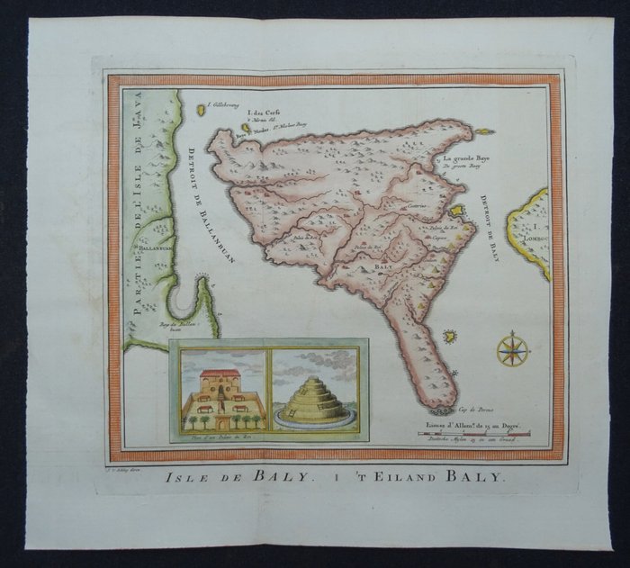 Asien - Indonesien, Bali; J.N. Bellin / J. van der Schley - Ile de Baly / ´t Eiland Baly - 1721-1750