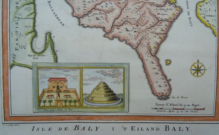 Asien - Indonesien, Bali; J.N. Bellin / J. van der Schley - Ile de Baly / ´t Eiland Baly - 1721-1750