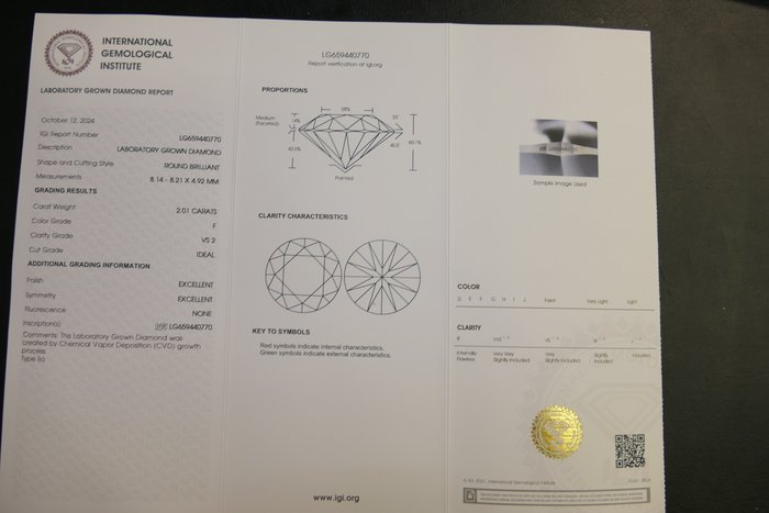 Øreringe - 18 kraat Gulguld -  4.02ct. tw. Diamant (Laboratoriedyrket)