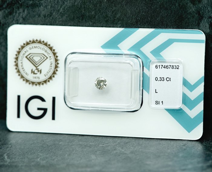 1 pcs Diamant  (Natur)  - 0.33 ct - L - SI1 - International Gemological Institute (IGI)