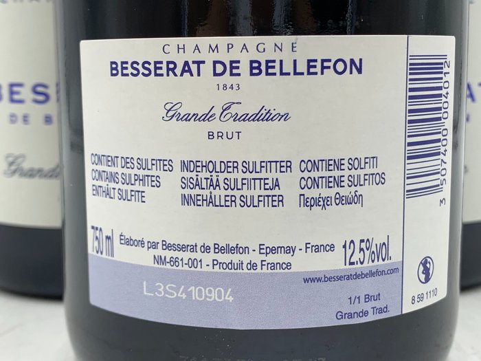 Besserat De Bellefon, Grande Tradition - Champagne Brut - 6 Flasker (0,75 L)