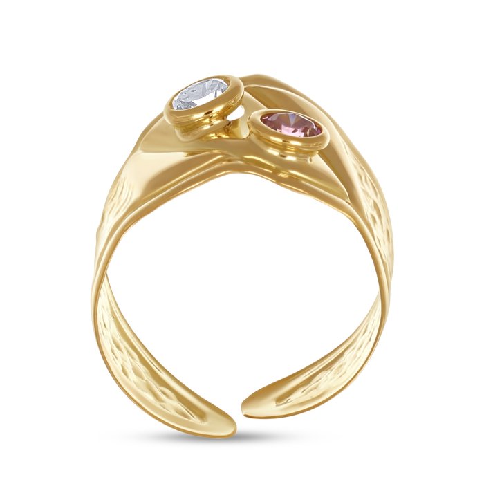 Ring - 18 kraat Gulguld -  1.20ct. tw. Akvamarin - Kvarts