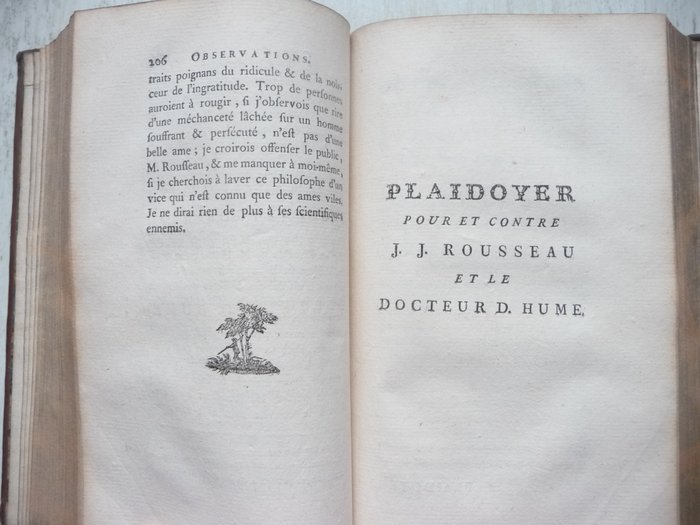 Jean-Jacques Rousseau - Exposé succinct de la contestation qui s'est élevée entre M. Hume  M. Rousseau - 1782