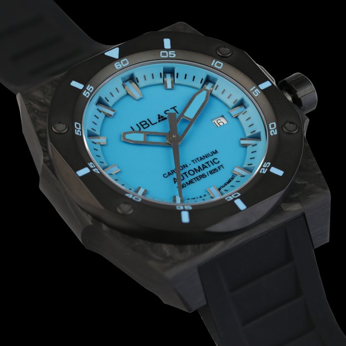 Ublast - Fusion - Forget Carbon  Titanium - UBFSN47BBU - Luminous Dial - Automatic Swiss MOVT - Mænd - Ny