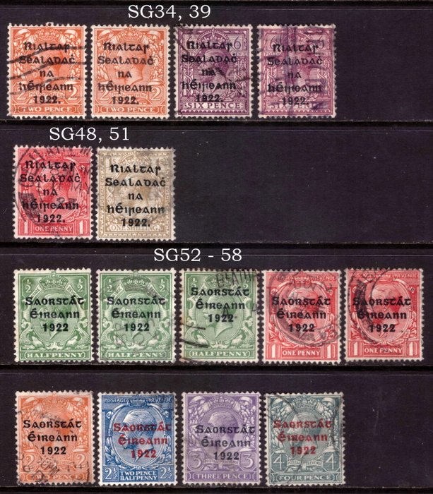 Irland 1922/1943 - lagersæt - Stanley Gibbons