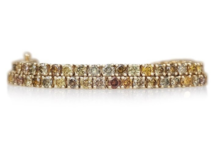 Armbånd - 14 karat Gulguld -  3.80ct. tw. Diamant (Natur)