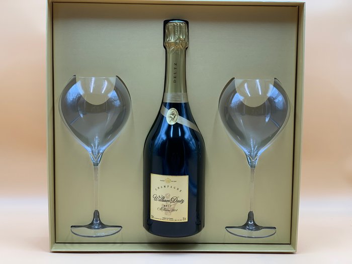 2014 Deutz, William Deutz - Coffret 2 Flûtes Cristal - Champagne Brut - 1 Flasker (0,7 L)