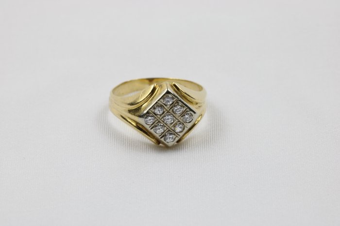 Ring - 18 kraat Gulguld -  0.36ct. tw. Diamant (Natur)