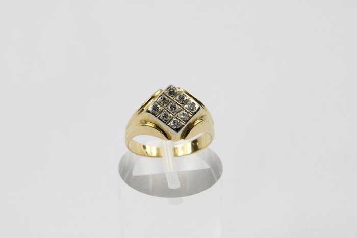 Ring - 18 kraat Gulguld -  0.36ct. tw. Diamant (Natur)